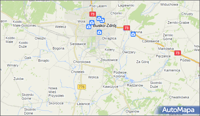 mapa Zbludowice, Zbludowice na mapie Targeo