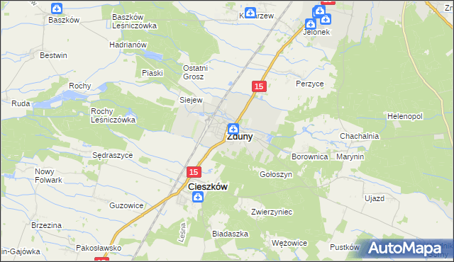 mapa Zduny powiat krotoszyński, Zduny powiat krotoszyński na mapie Targeo