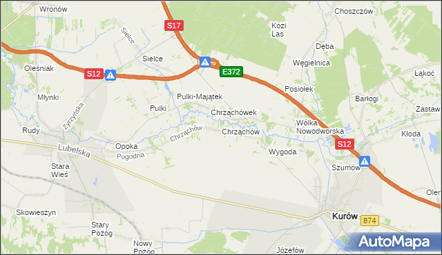 mapa Chrząchów, Chrząchów na mapie Targeo