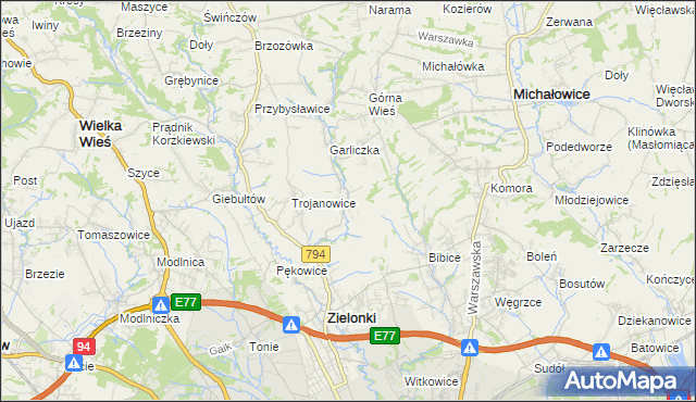 mapa Garlica Murowana, Garlica Murowana na mapie Targeo