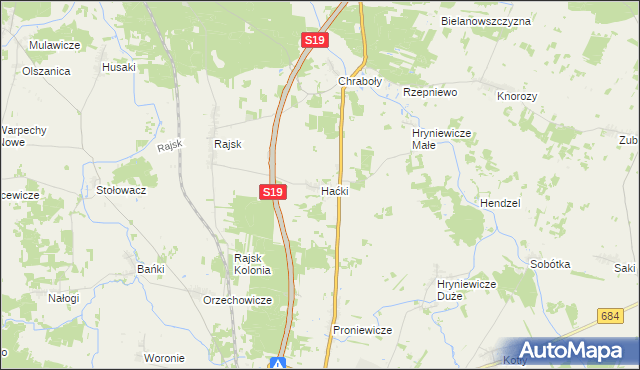 mapa Haćki, Haćki na mapie Targeo