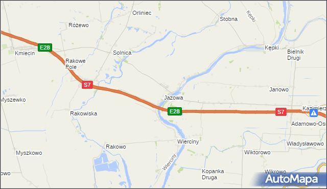 mapa Jazowa gmina Nowy Dwór Gdański, Jazowa gmina Nowy Dwór Gdański na mapie Targeo