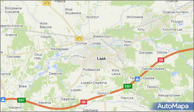 mapa Łask, Łask na mapie Targeo