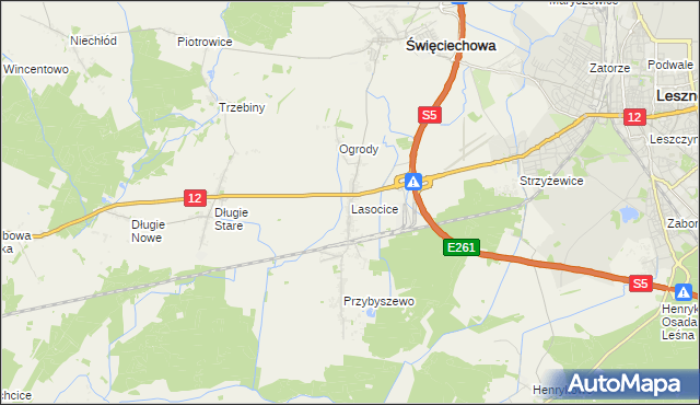 mapa Lasocice gmina Święciechowa, Lasocice gmina Święciechowa na mapie Targeo