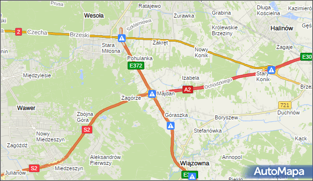 mapa Majdan gmina Wiązowna, Majdan gmina Wiązowna na mapie Targeo