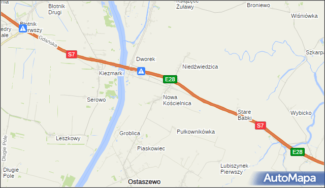 mapa Nowa Kościelnica, Nowa Kościelnica na mapie Targeo