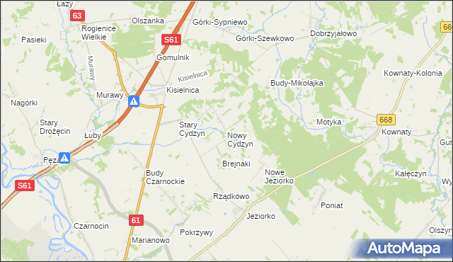 mapa Nowy Cydzyn, Nowy Cydzyn na mapie Targeo