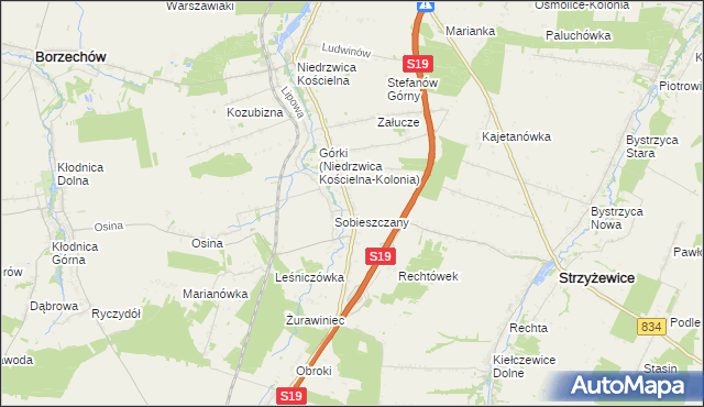 mapa Sobieszczany-Kolonia, Sobieszczany-Kolonia na mapie Targeo