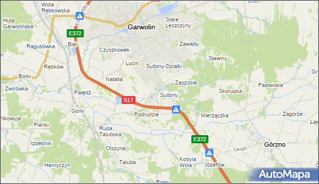 mapa Sulbiny, Sulbiny na mapie Targeo
