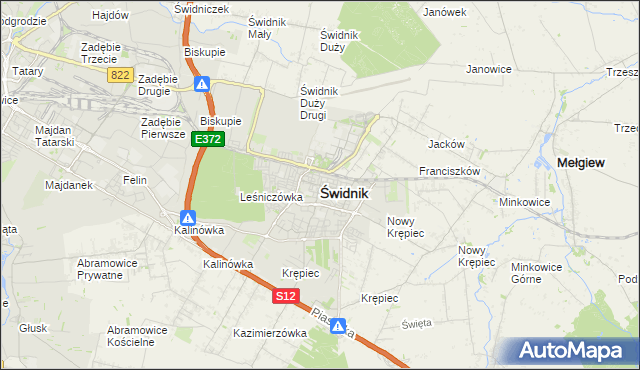 mapa Świdnika, Świdnik na mapie Targeo