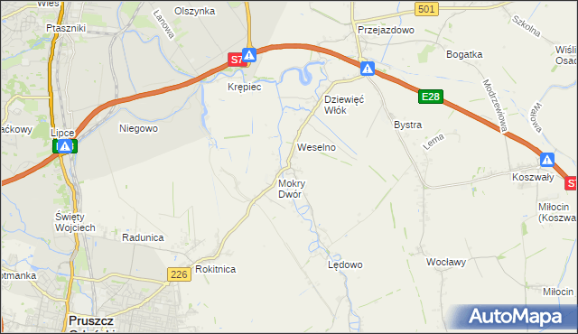 mapa Wiślina, Wiślina na mapie Targeo