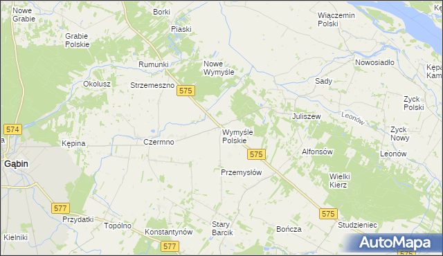 mapa Wymyśle Polskie, Wymyśle Polskie na mapie Targeo