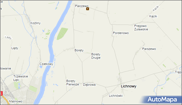 mapa Boręty Drugie, Boręty Drugie na mapie Targeo