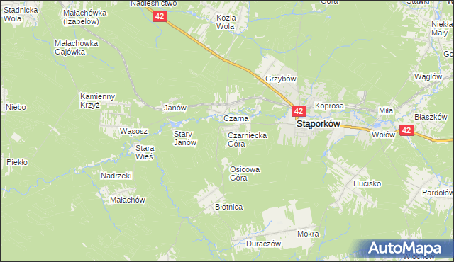 mapa Czarniecka Góra, Czarniecka Góra na mapie Targeo