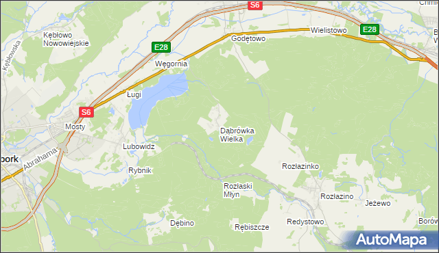 mapa Dąbrówka Wielka gmina Łęczyce, Dąbrówka Wielka gmina Łęczyce na mapie Targeo