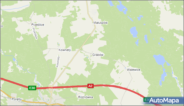 mapa Grabów gmina Torzym, Grabów gmina Torzym na mapie Targeo