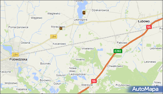 mapa Imielenko, Imielenko na mapie Targeo