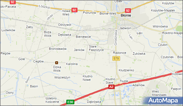 mapa Konstantów gmina Błonie, Konstantów gmina Błonie na mapie Targeo