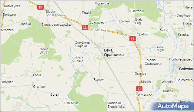 mapa Lipie gmina Łęka Opatowska, Lipie gmina Łęka Opatowska na mapie Targeo