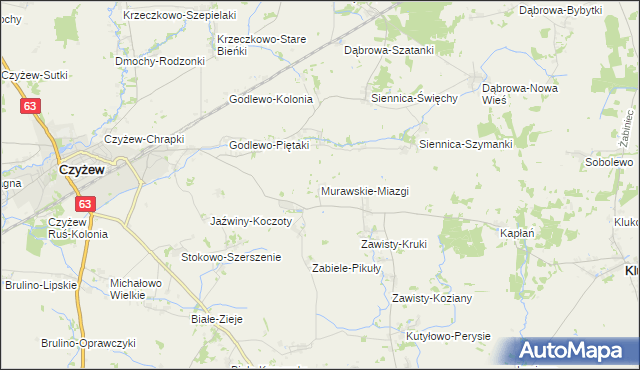 mapa Murawskie-Miazgi, Murawskie-Miazgi na mapie Targeo