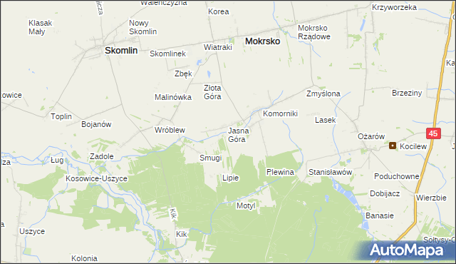 mapa Orzechowiec, Orzechowiec na mapie Targeo