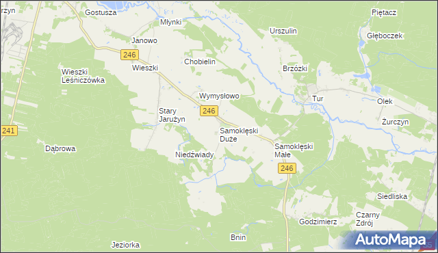 mapa Samoklęski Duże, Samoklęski Duże na mapie Targeo