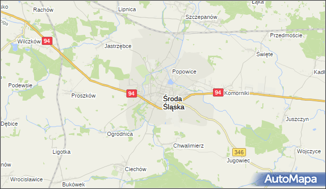 mapa Środa Śląska, Środa Śląska na mapie Targeo