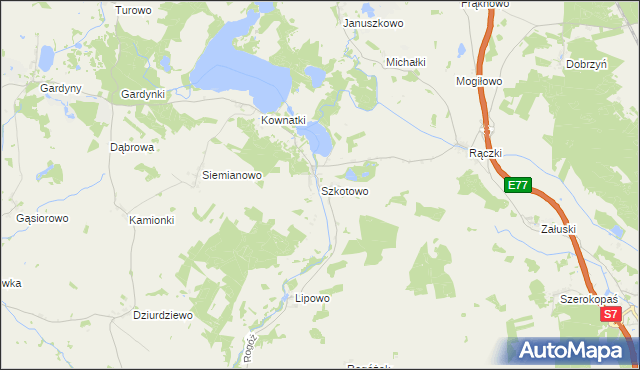 mapa Szkotowo, Szkotowo na mapie Targeo