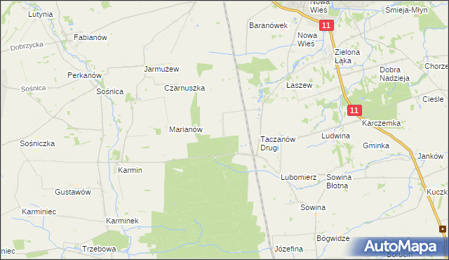 mapa Taczanów Pierwszy, Taczanów Pierwszy na mapie Targeo