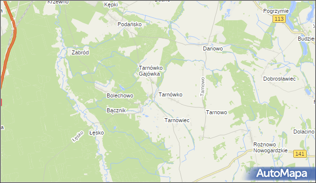 mapa Tarnówko gmina Goleniów, Tarnówko gmina Goleniów na mapie Targeo