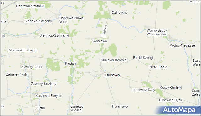 mapa Klukowo-Kolonia, Klukowo-Kolonia na mapie Targeo
