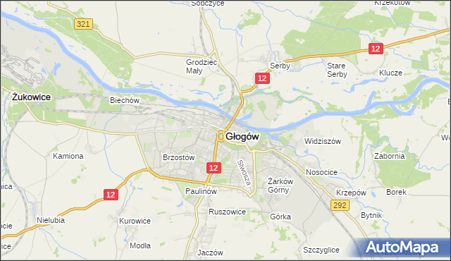 mapa Głogów, Głogów na mapie Targeo