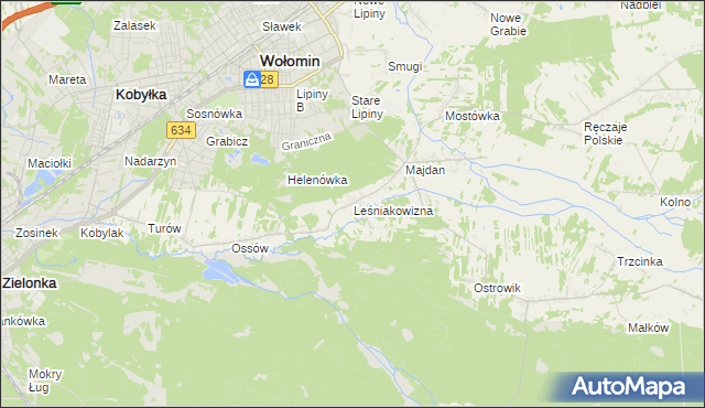 mapa Leśniakowizna, Leśniakowizna na mapie Targeo