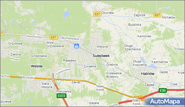 mapa Sulejówek, Sulejówek na mapie Targeo
