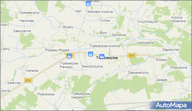 mapa Trzebieszów, Trzebieszów na mapie Targeo