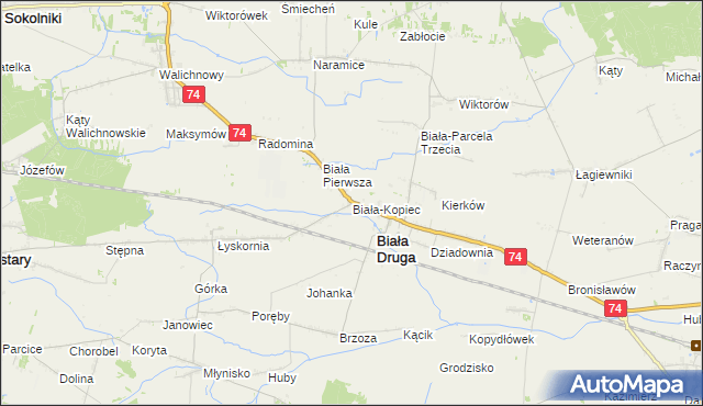 mapa Biała-Kopiec, Biała-Kopiec na mapie Targeo