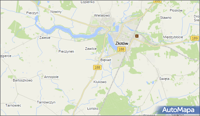 mapa Blękwit, Blękwit na mapie Targeo