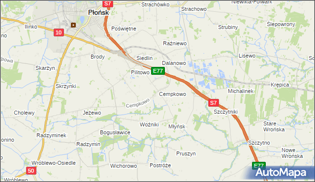 mapa Cempkowo, Cempkowo na mapie Targeo