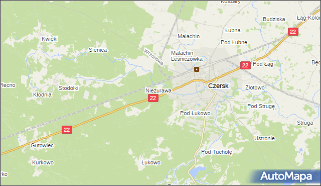 mapa Czersk powiat chojnicki, Czersk powiat chojnicki na mapie Targeo