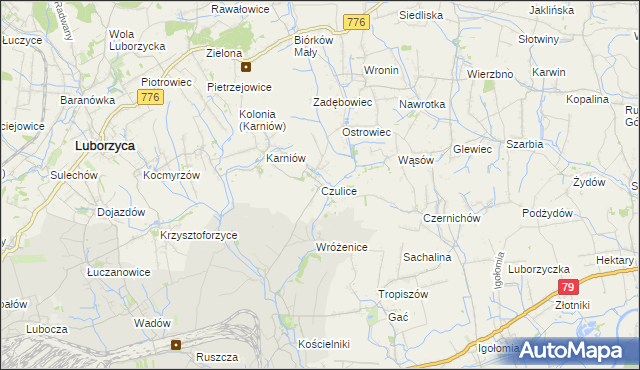 mapa Czulice, Czulice na mapie Targeo