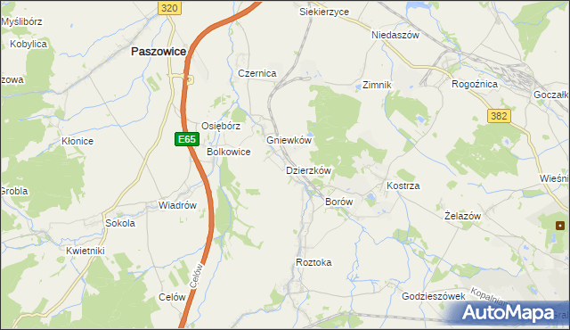 mapa Dzierzków, Dzierzków na mapie Targeo