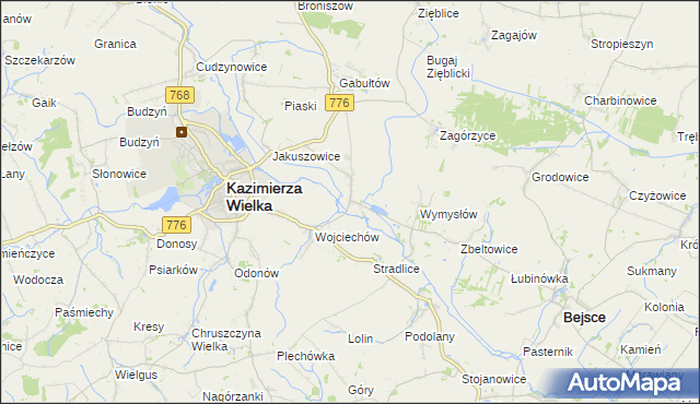 mapa Kazimierza Mała, Kazimierza Mała na mapie Targeo