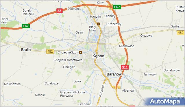 mapa Kępno, Kępno na mapie Targeo