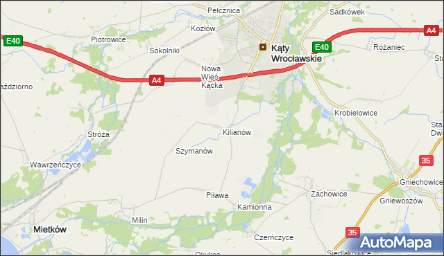 mapa Kilianów, Kilianów na mapie Targeo