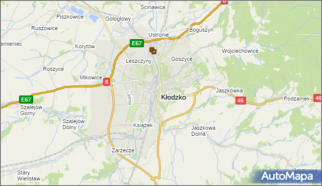 mapa Kłodzka, Kłodzko na mapie Targeo