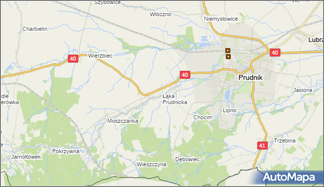 mapa Łąka Prudnicka, Łąka Prudnicka na mapie Targeo