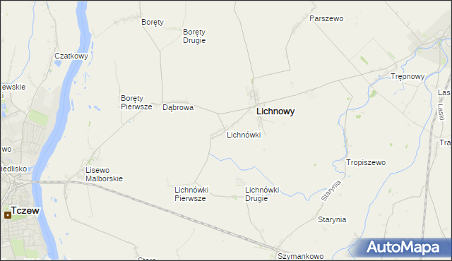 mapa Lichnówki, Lichnówki na mapie Targeo