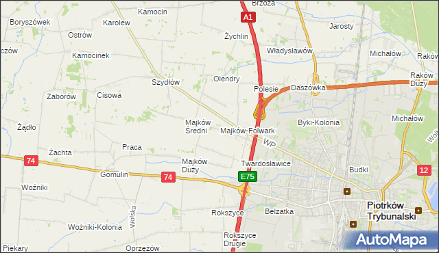 mapa Majków-Folwark, Majków-Folwark na mapie Targeo