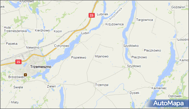 mapa Mijanowo, Mijanowo na mapie Targeo