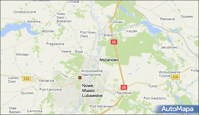 mapa Mszanowo, Mszanowo na mapie Targeo